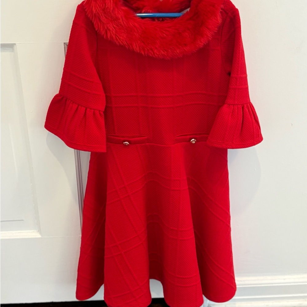 Janie and Jack Scarlet Dress with Plush Collar - Picture 2 of 3